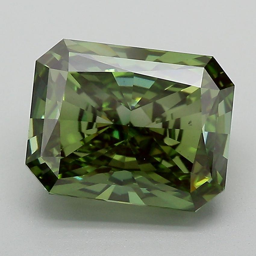 4.23 Ct. Fancy Vivid  Green Radiant Lab Grown Diamond