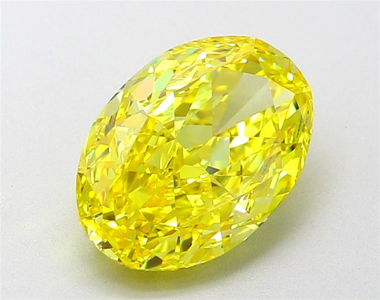 2.05 Ct. Fancy Vivid Yellow Oval Lab Grown Diamond