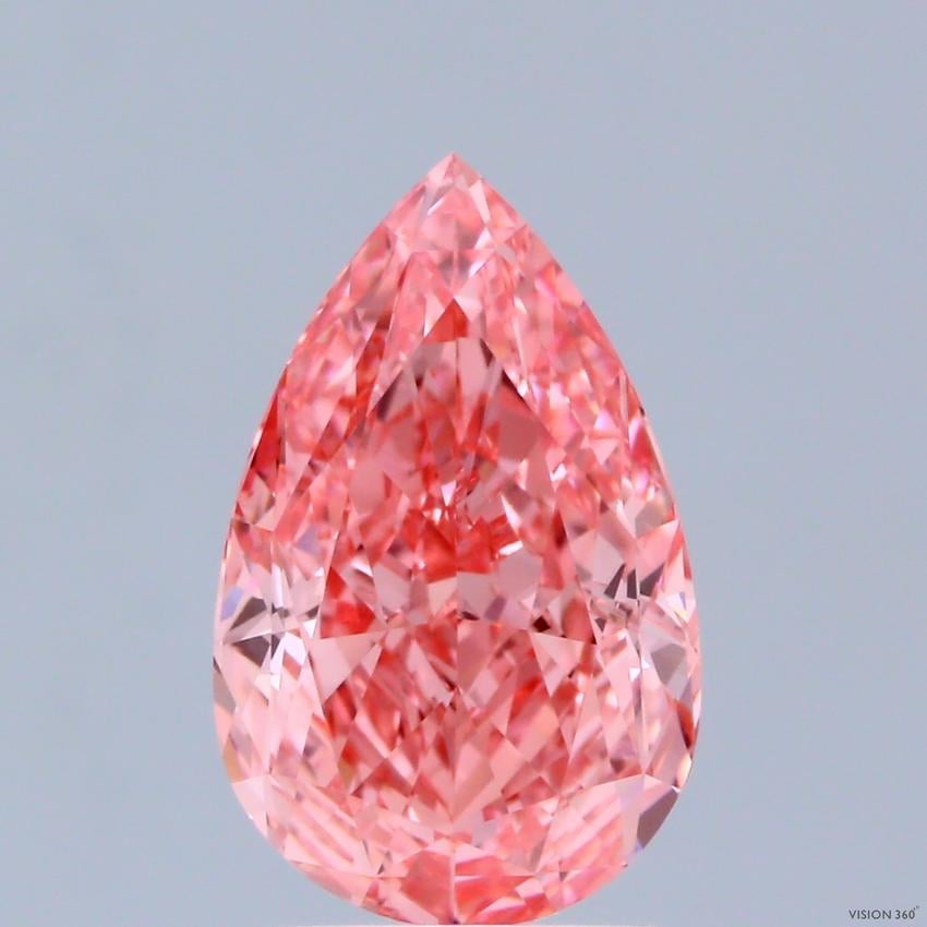 2.63 Ct. Fancy Vivid Pink Pear Lab Grown Diamond
