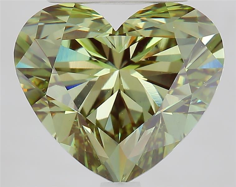 4.70 Ct. Fancy Vivid  Green Heart Lab Grown Diamond