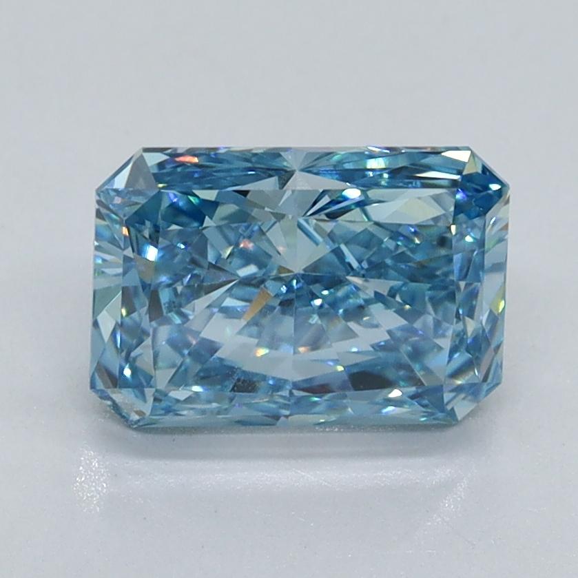 1.54 Ct. Fancy Vivid Malibu Blue Radiant Lab Grown Diamond