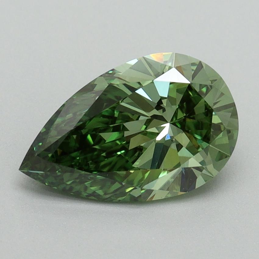 1.53 Ct. Fancy Vivid Green Pear Lab Grown Diamond