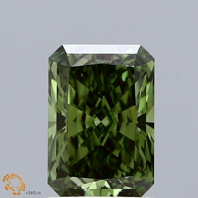 1.53 Ct. Fancy Vivid Green Radiant Lab Grown Diamond