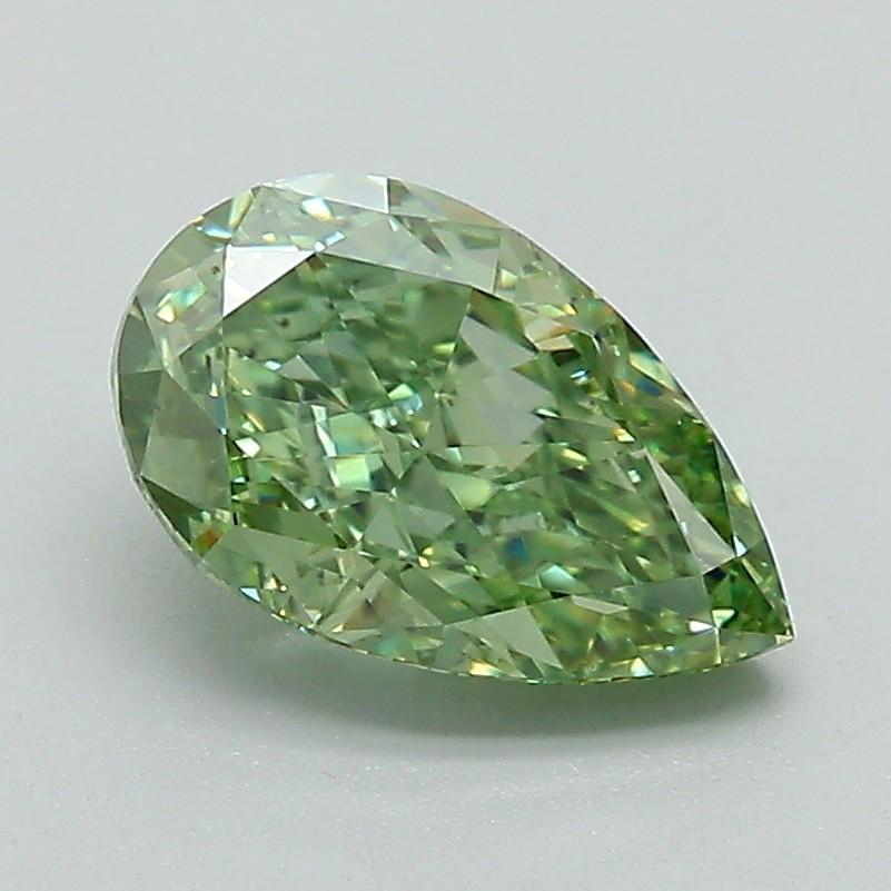 1.55 Ct. Fancy Vivid Green Pear Lab Grown Diamond