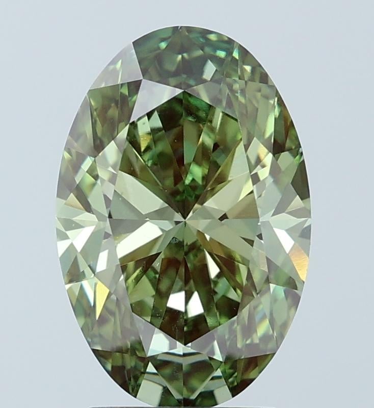 3.05 Ct. Fancy Vivid Green Oval Lab Grown Diamond