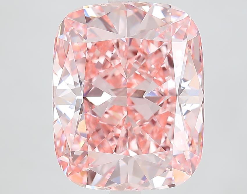 7.62 Ct. Fancy Vivid Pink Cushion Lab Grown Diamond