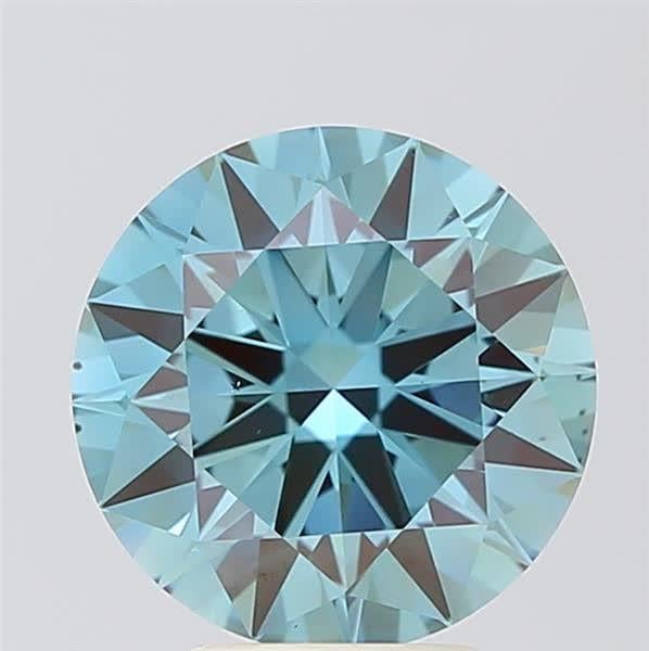3.37 Ct. Fancy Vivid Blue Round Lab Grown Diamond