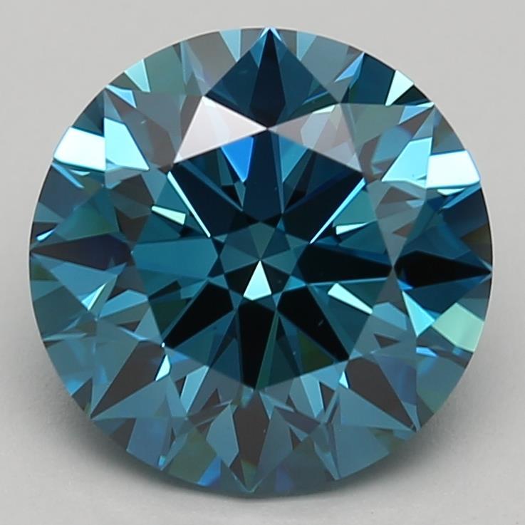 2.95 Ct. Fancy Vivid Blue Round Lab Grown Diamond
