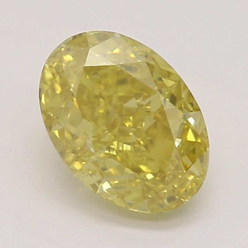 0.71 Ct. Fancy Intense Yellow Oval Diamond