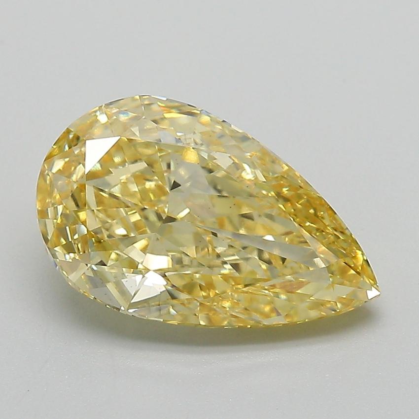 3.20 Ct. Fancy Vivid Yellow Pear Lab Grown Diamond