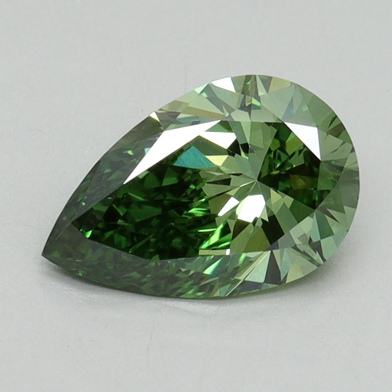 1.07 Ct. Fancy Vivid Green Pear Lab Grown Diamond
