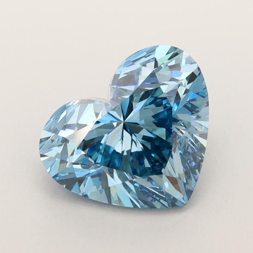3.03 Ct. Fancy Vivid  Blue Heart Lab Grown Diamond