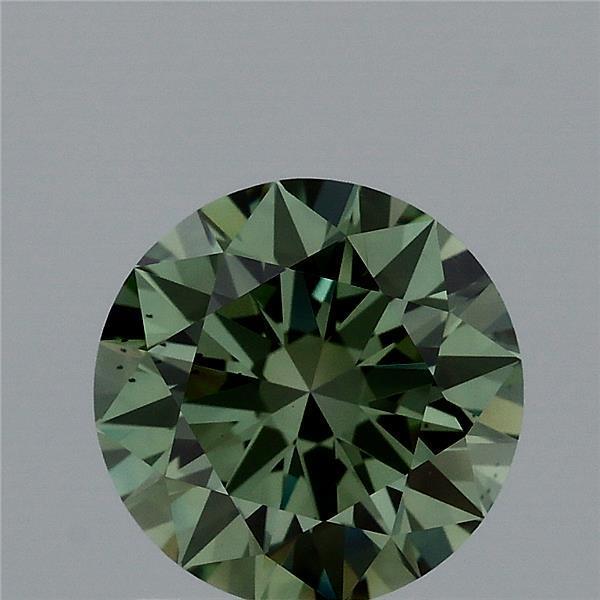 1.41 Ct. Fancy Vivid Green Round Lab Grown Diamond