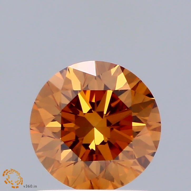 0.80 Ct. Fancy Intense Brownish Orange Round Lab Grown Diamond