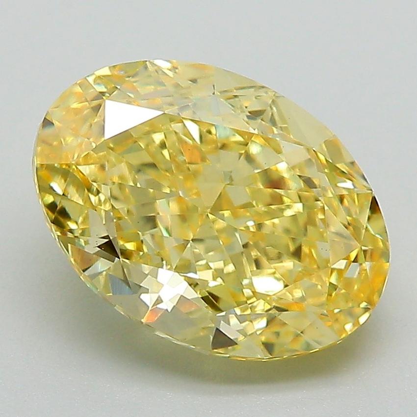 3.52 Ct. Fancy Intense Yellow Oval Lab Grown Diamond