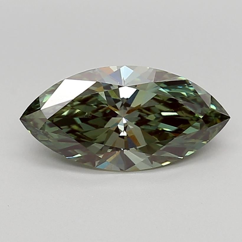 2.08 Ct. Fancy Vivid  Green Marquise Lab Grown Diamond