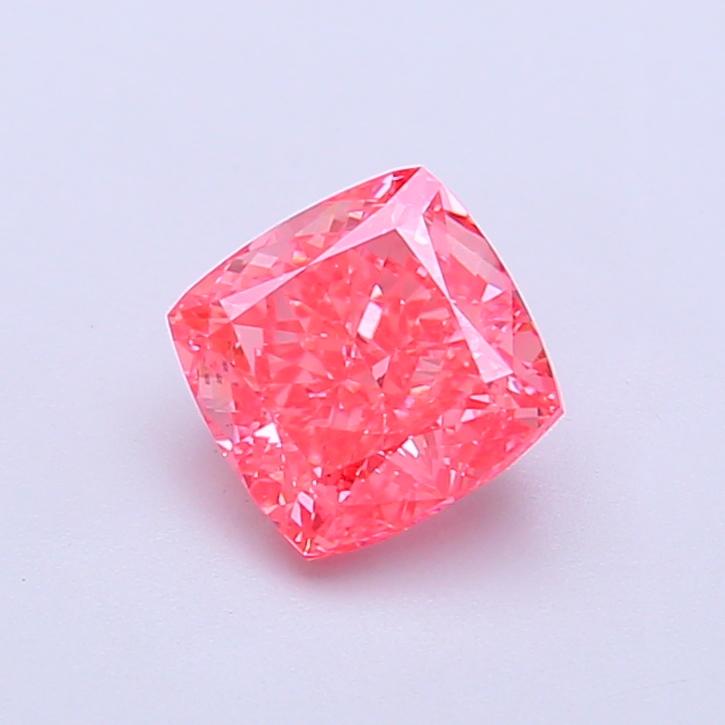 1.09 Ct. Fancy Vivid  Pink Cushion Lab Grown Diamond