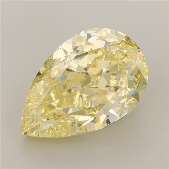 4.43 Ct. Fancy Vivid Yellow Pear Lab Grown Diamond
