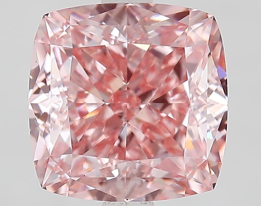 4.10 Ct. Fancy Vivid Pink Cushion Lab Grown Diamond