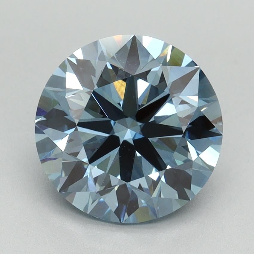 3.03 Ct. Fancy Vivid Blue Round Lab Grown Diamond