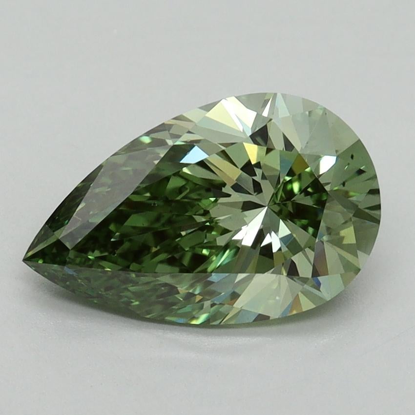 2.07 Ct. Fancy Vivid Green Pear Lab Grown Diamond