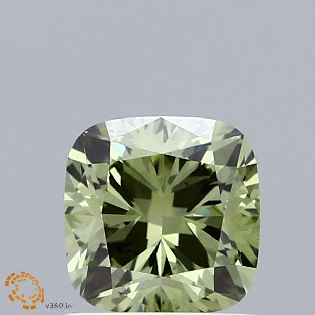 1.07 Ct. Fancy Intense  Green Cushion Lab Grown Diamond