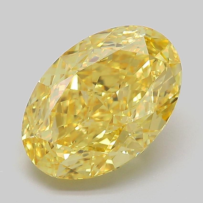 4.08 Ct. Fancy Vivid Yellow Oval Lab Grown Diamond
