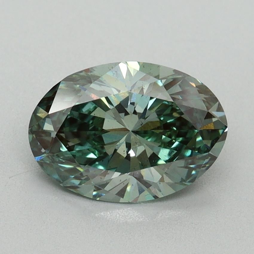 1.52 Ct. Fancy Vivid Pacific Green Oval Lab Grown Diamond
