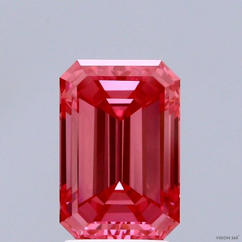 3.02 Ct. Fancy Vivid Pink Emerald Lab Grown Diamond