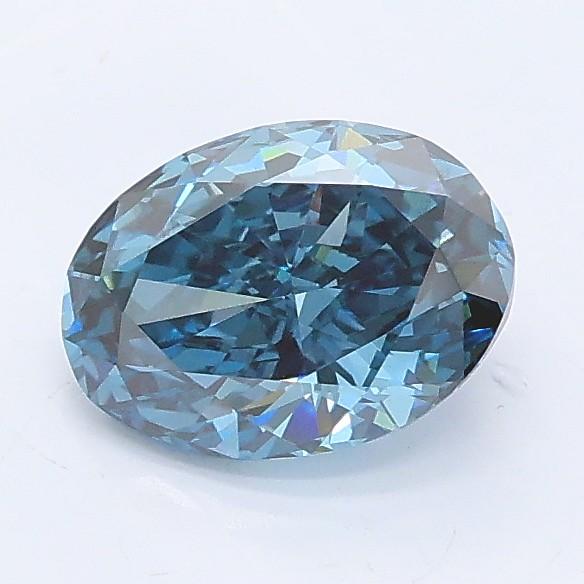 1.03 Ct. Fancy Vivid Blue Oval Lab Grown Diamond