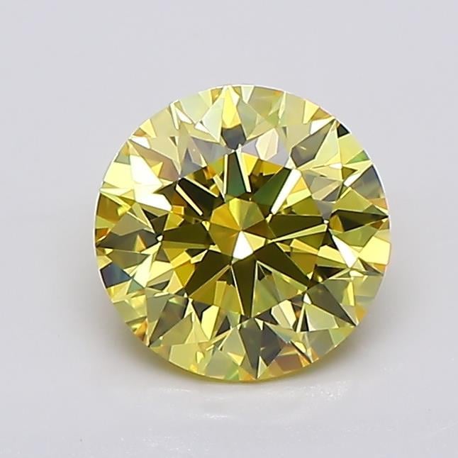 1.23 Ct. Fancy Vivid Yellow Round Lab Grown Diamond