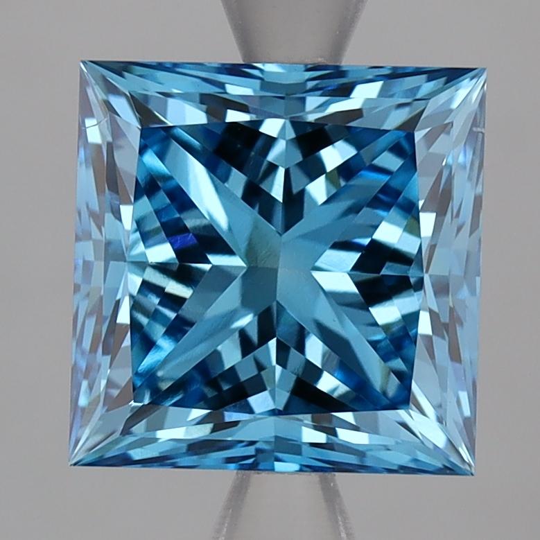 3.03 Ct. Fancy Vivid Blue Princess Lab Grown Diamond