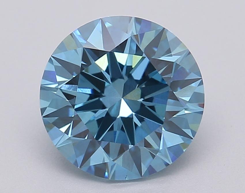 1.97 Ct. Fancy Vivid Blue Round Lab Grown Diamond