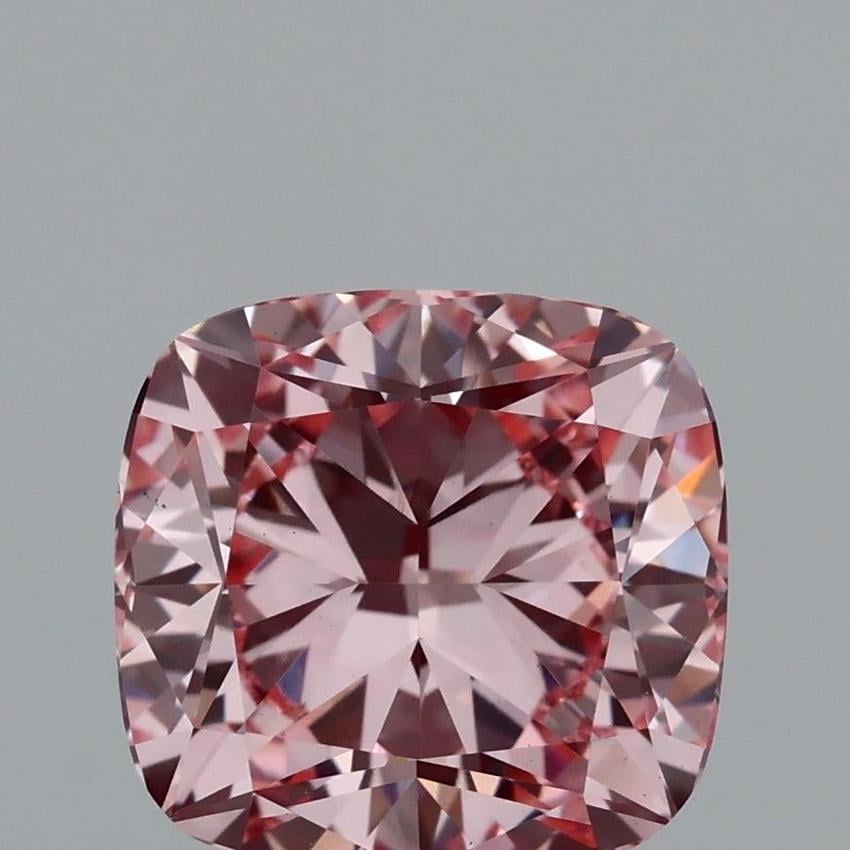 1.91 Ct. Fancy Vivid Pink Cushion Lab Grown Diamond