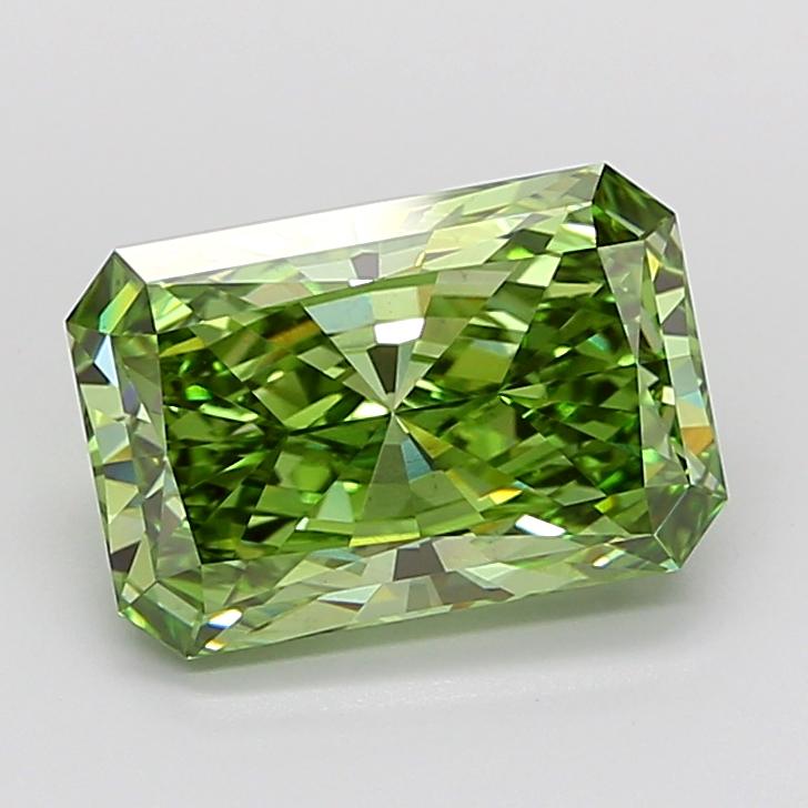 5.63 Ct. Fancy Vivid  Green Radiant Lab Grown Diamond