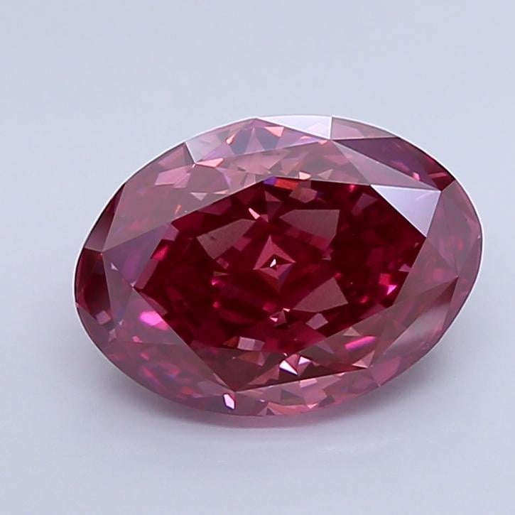 4.73 Ct. Fancy Deep  Pink Oval Lab Grown Diamond