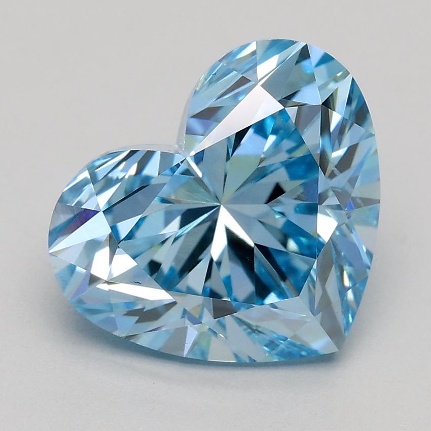 2.44 Ct. Fancy Intense Blue Heart Lab Grown Diamond