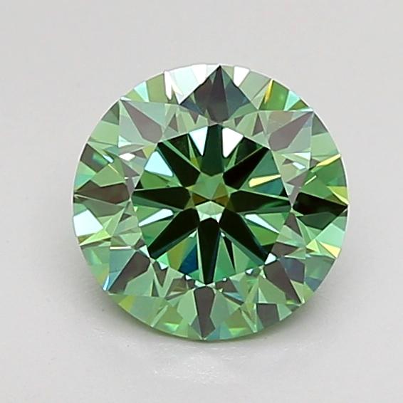 1.02 Ct. Fancy Vivid Green Round Lab Grown Diamond