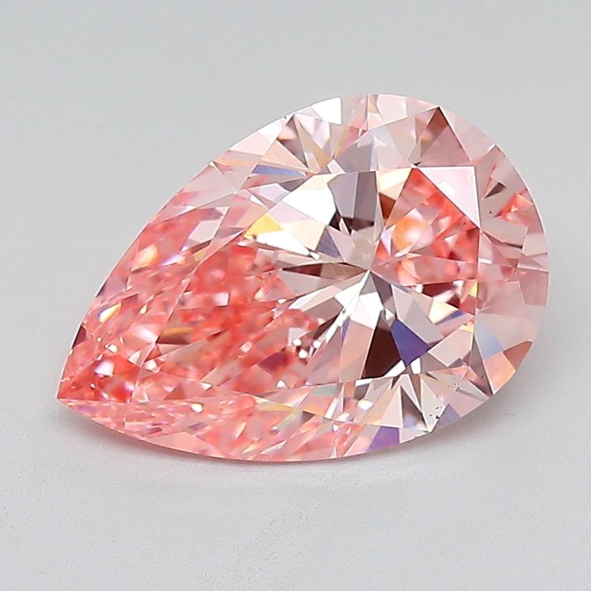 3.07 Ct. Fancy Vivid  Pink Pear Lab Grown Diamond