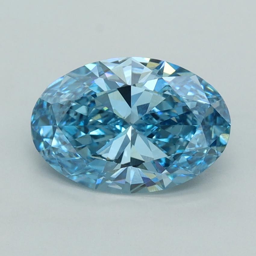 1.51 Ct. Fancy Vivid  Blue Oval Lab Grown Diamond