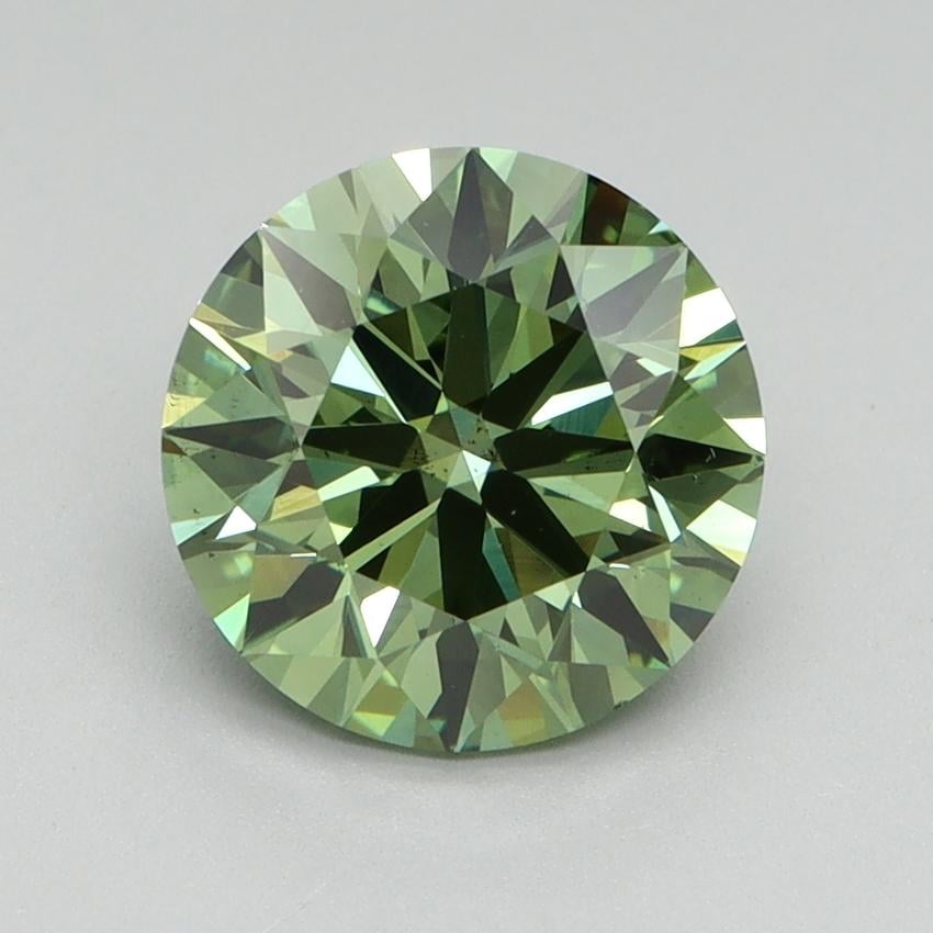 2.02 Ct. Fancy Vivid Green Round Lab Grown Diamond