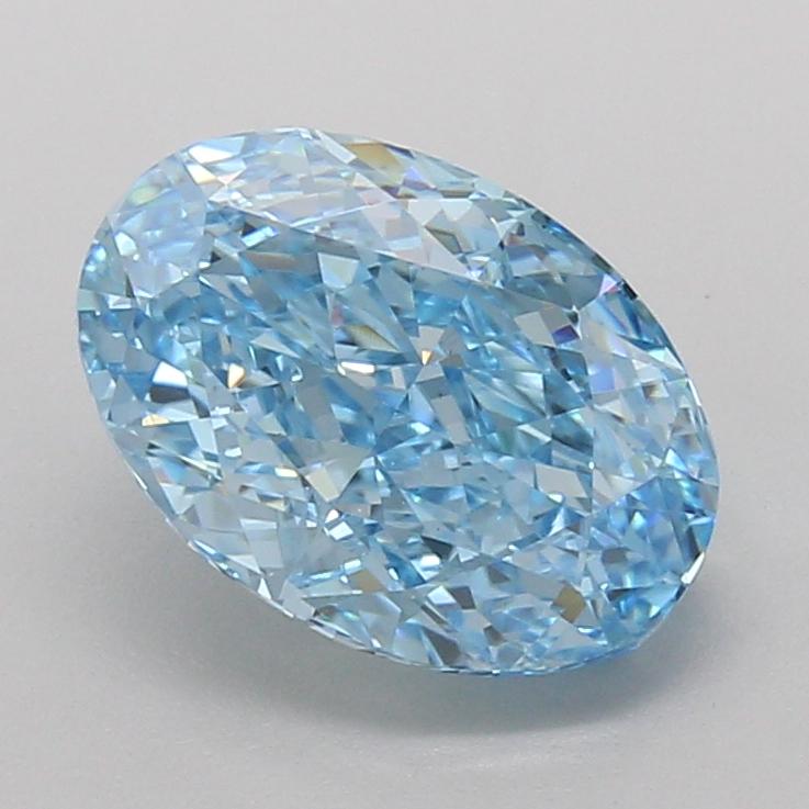 3.07 Ct. Fancy Vivid Blue Oval Lab Grown Diamond