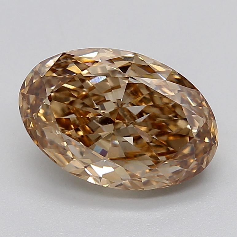 4.18 Ct. Fancy Light  Brown Oval Lab Grown Diamond