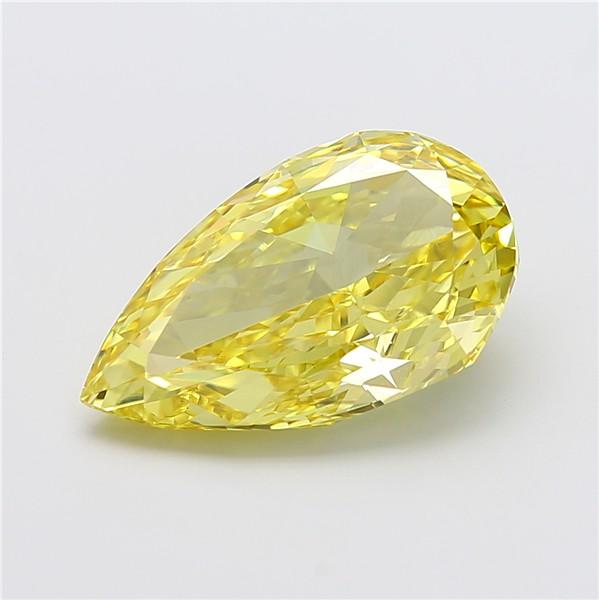 9.01 Ct. Fancy Intense Yellow Pear Lab Grown Diamond