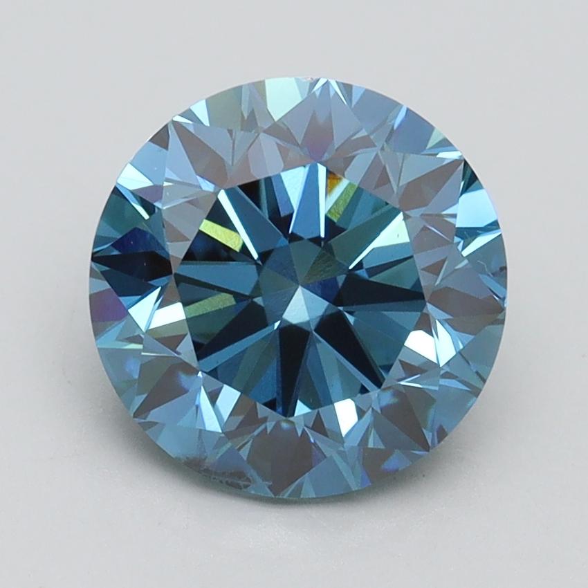 2.50 Ct. Fancy Vivid Malibu Blue Round Lab Grown Diamond