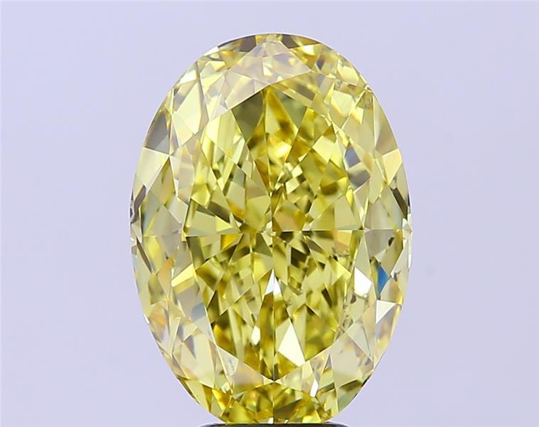 7.01 Ct. Fancy Vivid Yellow Oval Lab Grown Diamond