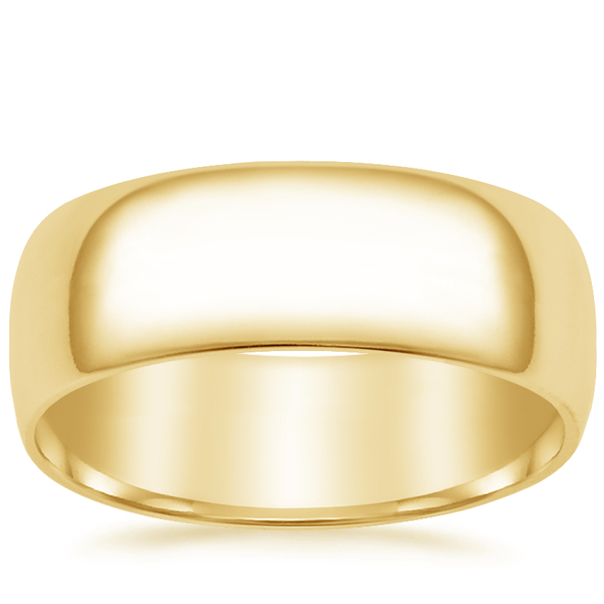 Yellow Gold 8mm Comfort Fit Wedding Band 