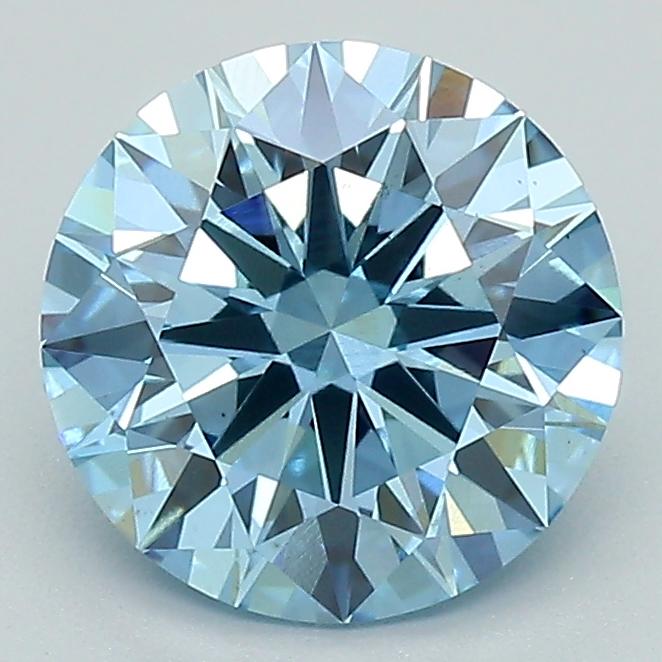 2.01 Ct. Fancy Vivid Blue Round Lab Grown Diamond