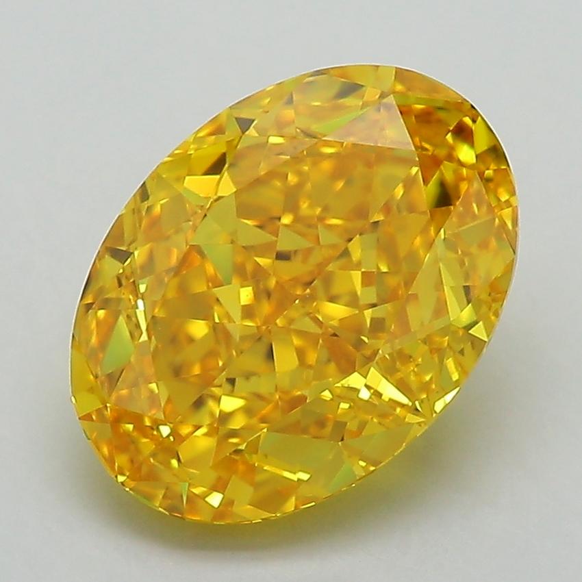 3.52 Ct. Fancy Vivid Yellow Oval Lab Grown Diamond