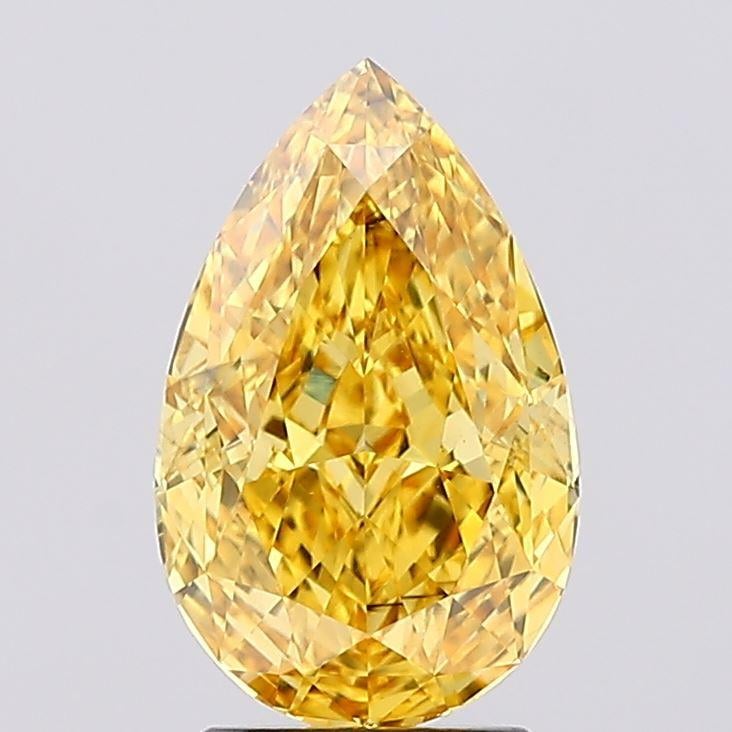 2.75 Ct. Fancy Vivid Yellow Pear Lab Grown Diamond